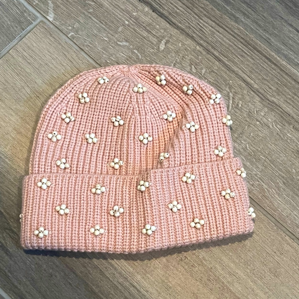 LELE SADOUGHI Pink Beaded Beanie